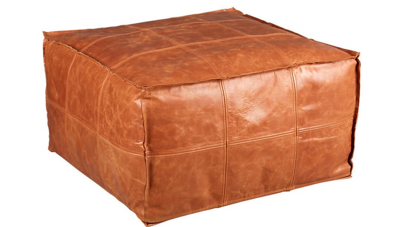 natural pouf 22x22x18 inches,square tan leather Moroccan ottoman , Moroccan pouf 100% Tan leather handmade Bohemian style - Vanty