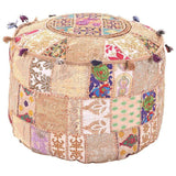 Moroccan Antique Terra Velvet Pouf - Vanty