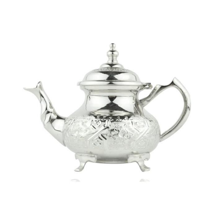 Moroccan Elegant handcrafted Alpaca Silver Qudsi Teapot from Fez /Moroccan Teapot /Authentic Silver teapot / Handmade Teapot - Vanty